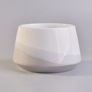 Wholesales Sunny custom candle ceramic container with wood lids