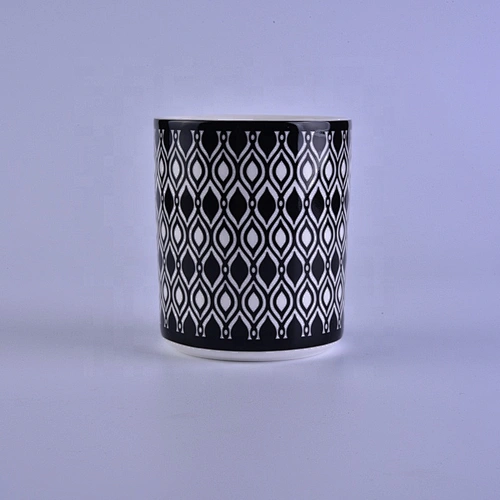 Cylinder pillar ceramic black jar candle making suppliers