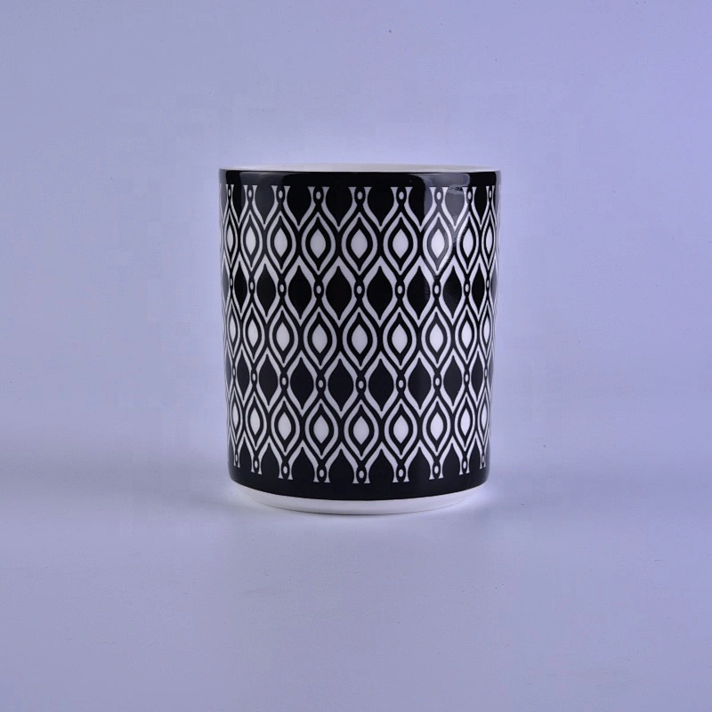Cylinder pillar ceramic black jar candle making suppliers