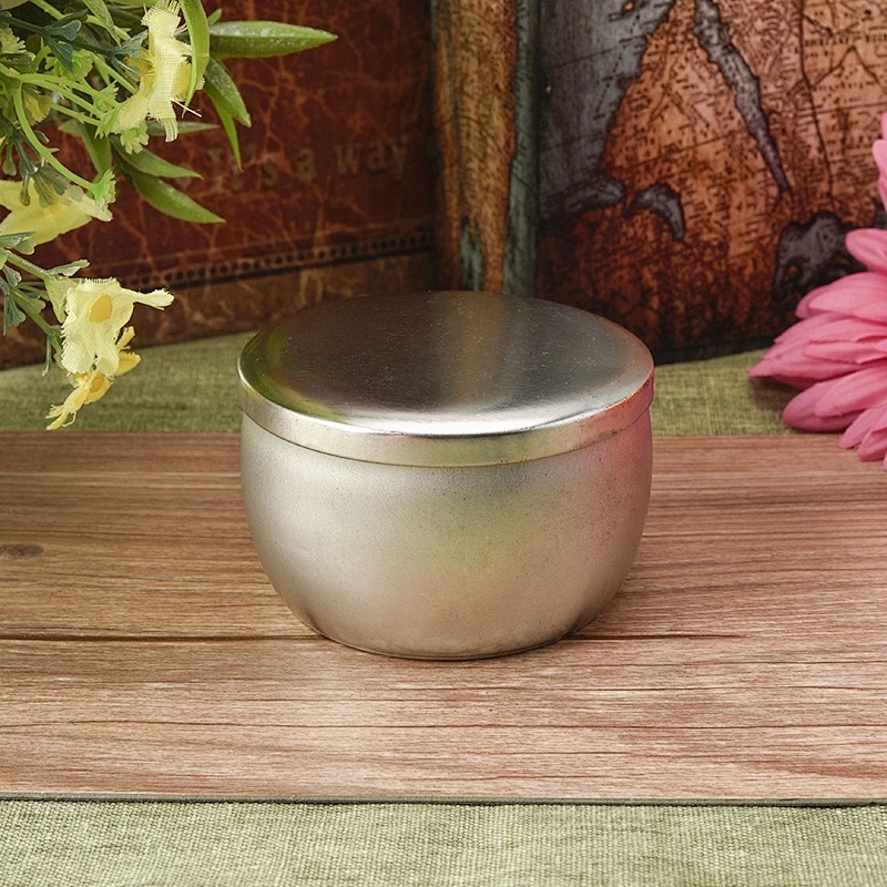 5oz Customized Metal silver candle tin jars with lid