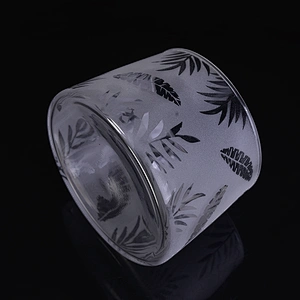 Crystal handmade frosted glass candle container