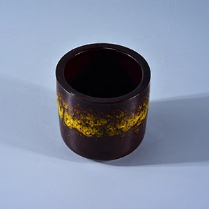 Wholesales brown custom ceramic candle vessel with lid home decoration