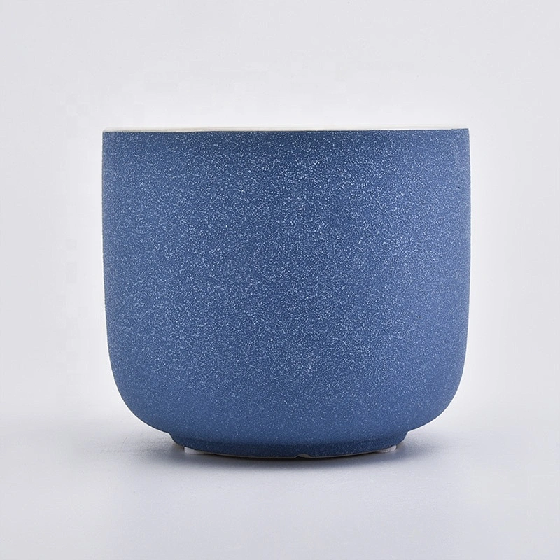 Customized matte blue votive candle jars home decor