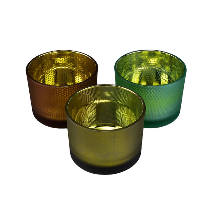 10oz 16oz luxury matte empty plated glass candle container