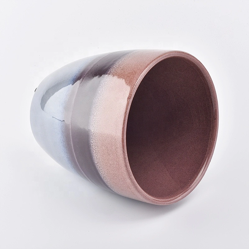 1400ml Brown iridescent ceramic candle holders