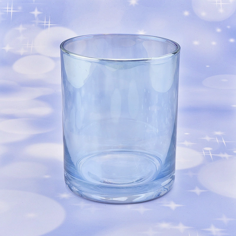 Sunny 403ml transparent iridescent glass candle holders hot sale products