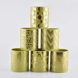 Wholesales custom golden ceramic candle holder 10oz 20oz