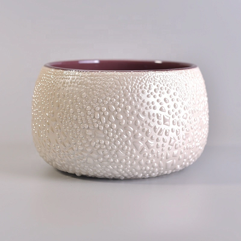 Bulk empty white ceramic candle holder for wedding
