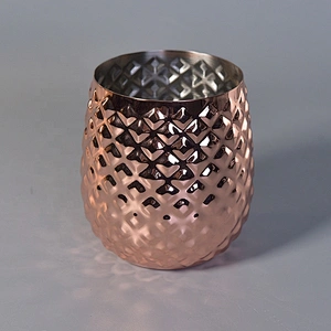 Golden custom geo metal aluminum candle jars