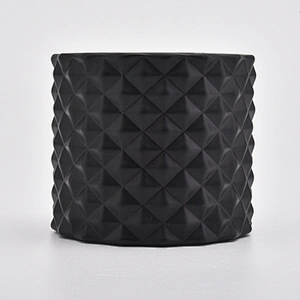 Geo cut black Glass Candle Holders customized in bulk