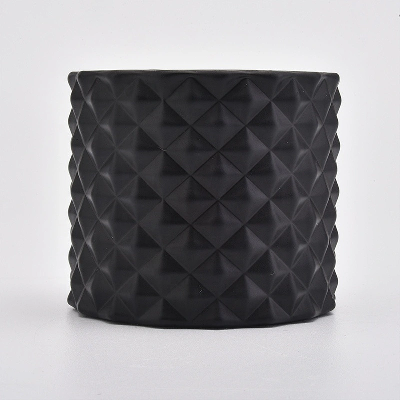 Geo cut black Glass Candle Holders customized in bulk