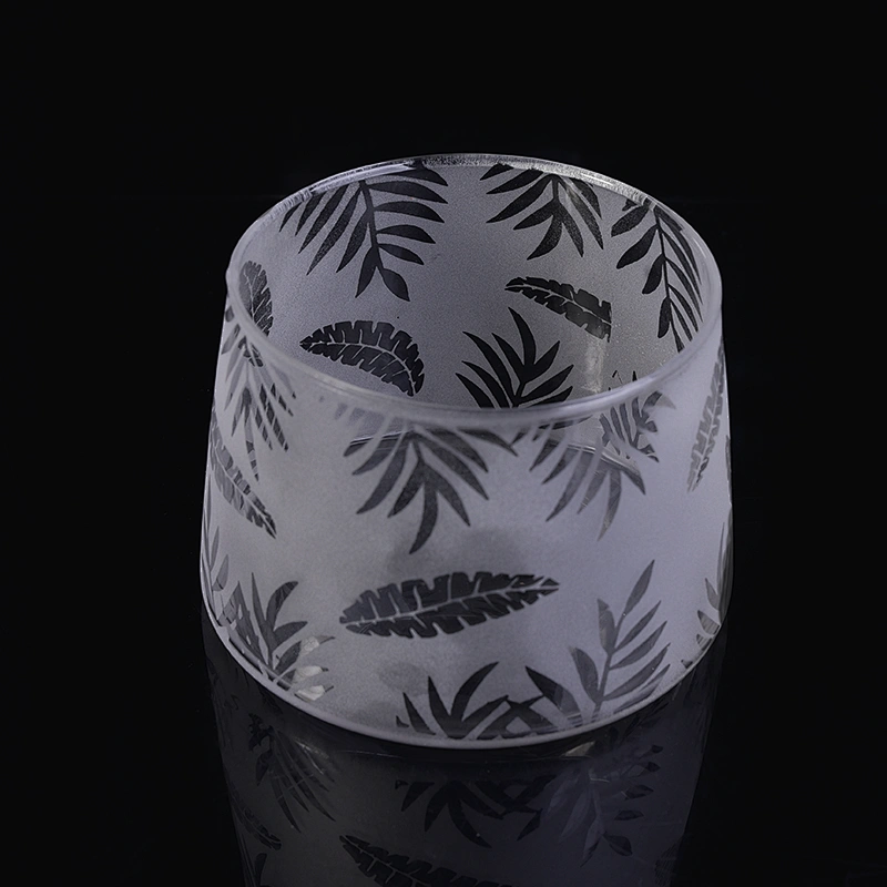 Crystal handmade frosted glass candle container