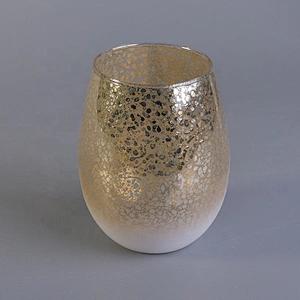 Christmas frosted Gold Glass Candle holder bulk