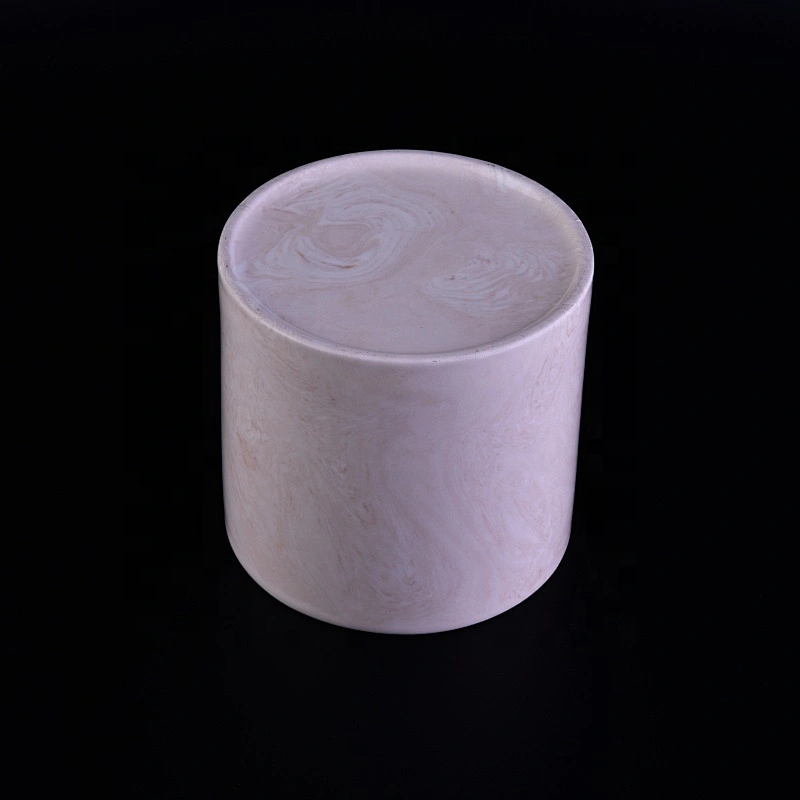 Wholesales cylinder iridescent candle ceramic jar home decor