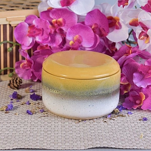 10oz 20oz Home decoration golden candle jars with ceramic lids