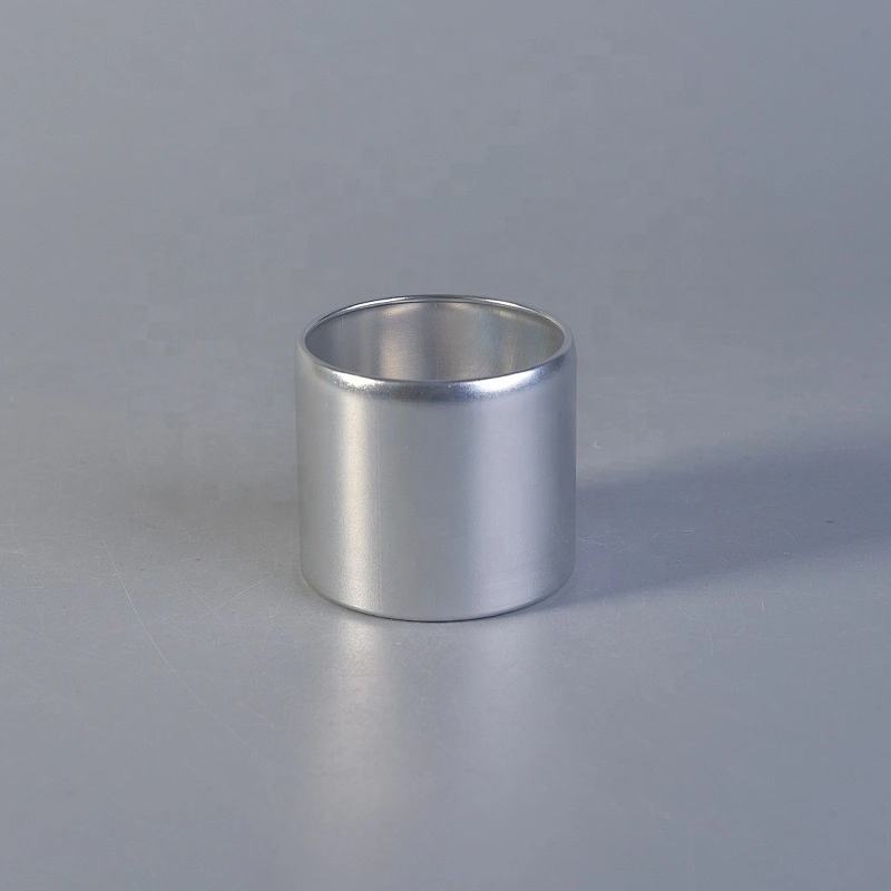 Silver round Metal Aluminum candle tins with lid
