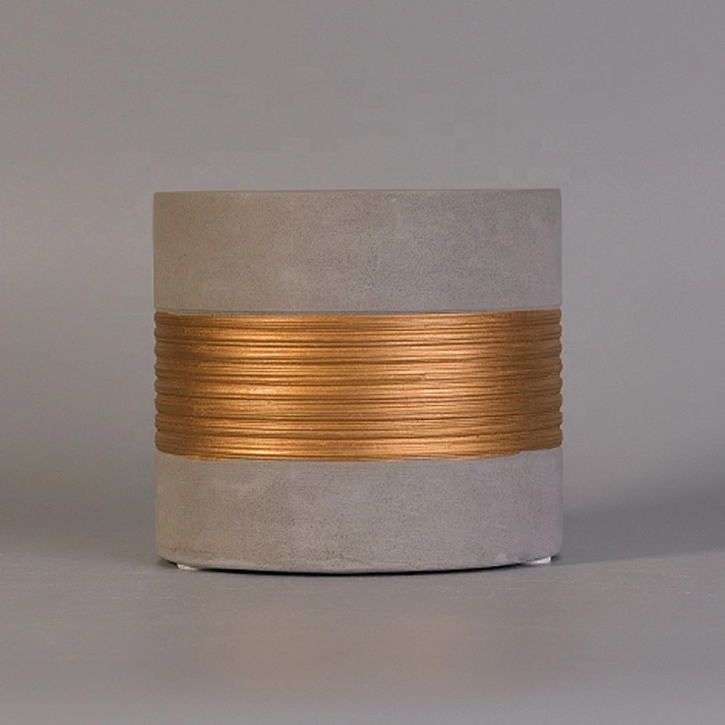 Luxury Christmas Concrete Candle Jars WIth Gold Decoration