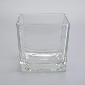 home decor rectangle glass candle jar