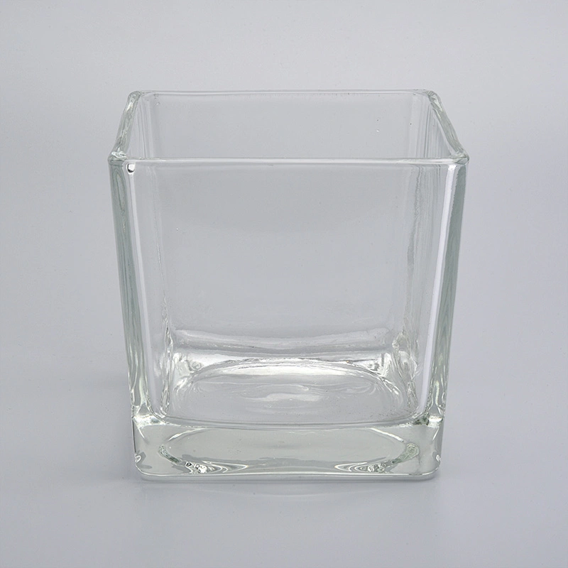 home decor rectangle glass candle jar