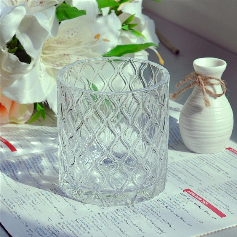 Wholesales crystal tealight candle glass jars with lid