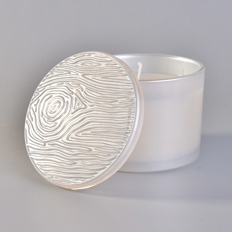 Wholesales Custom white scented luxury glass candle jar with lids