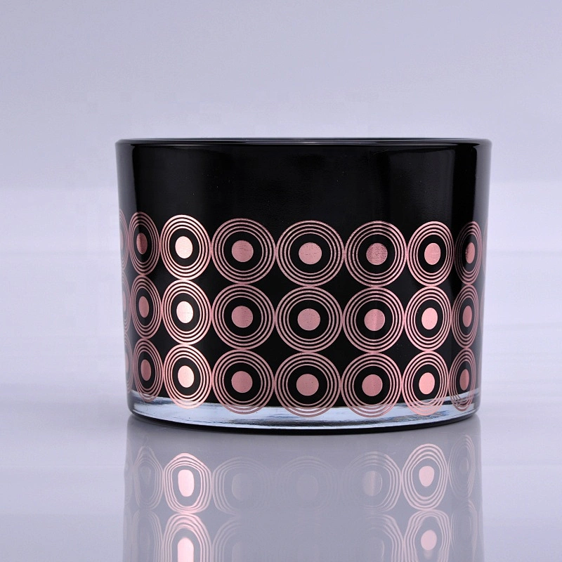 10oz Wholesales Custom black glass candle holder