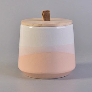 10oz 20oz Wholesales custom luxury candle ceramic holder with wood lid