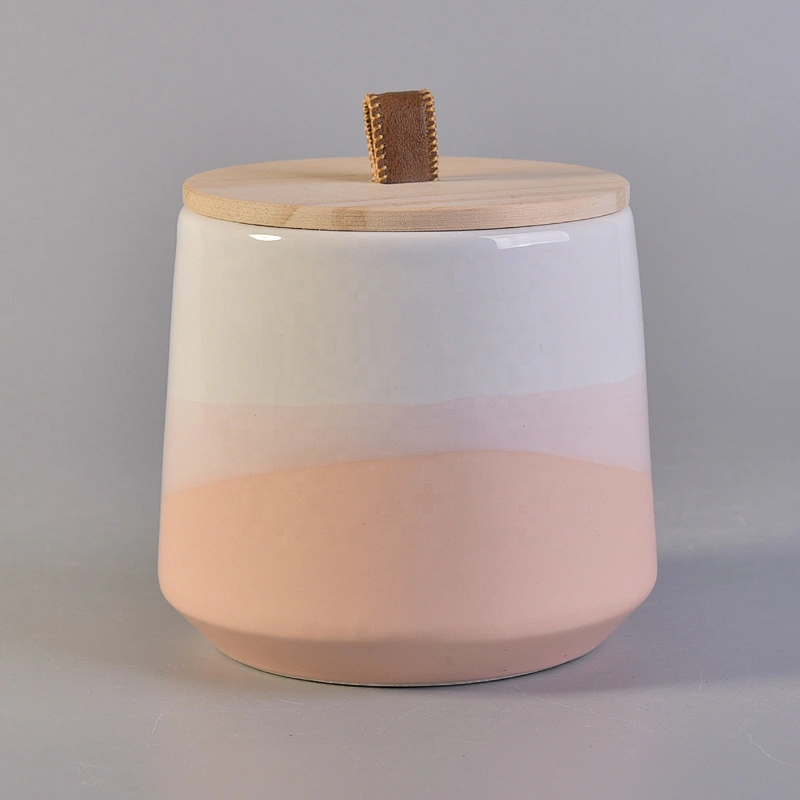 10oz 20oz Wholesales custom luxury candle ceramic holder with wood lid