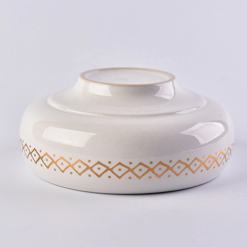 Home decor circle decorative standing ceramic candle container