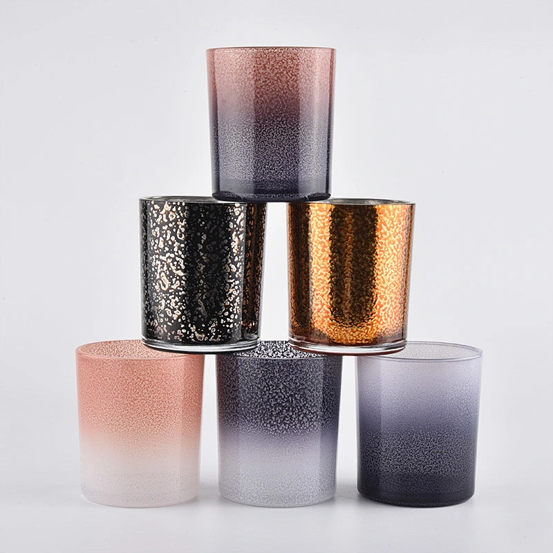 luxury iridescent glass candle jar