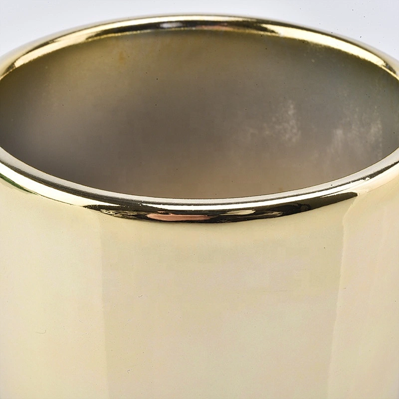 12oz Bulk home decoration luxury gold ceramic candle jar