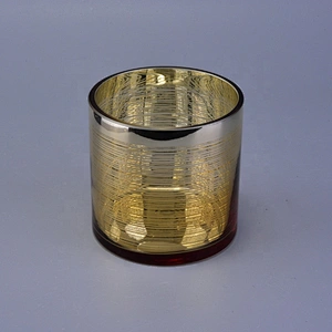6oz gold engraving glass candle jar