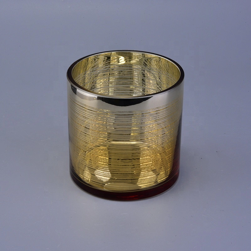 6oz gold engraving glass candle jar