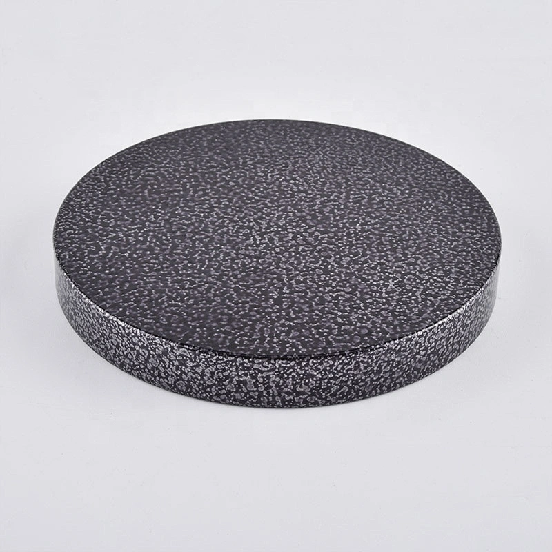 luxury custom round grey metal lids for candle jars