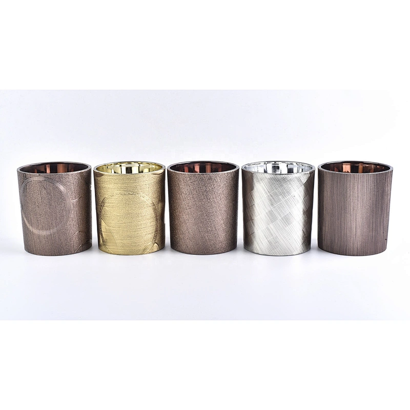 Suppliers amber luxury PU cylinder leather candle holders 8oz 10oz