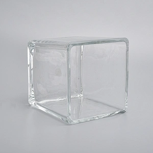 hot sales glass cube candle jar