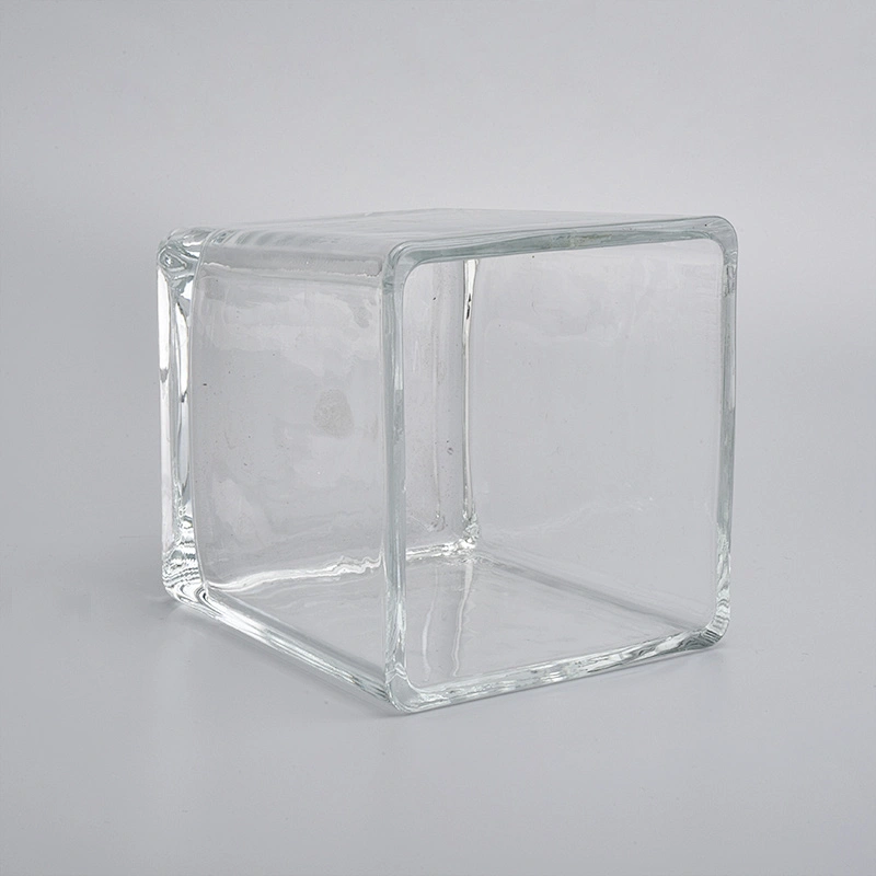 hot sales glass cube candle jar