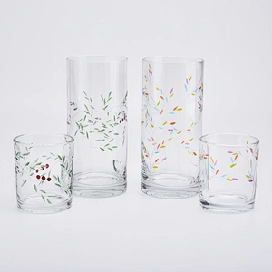 900ml embossed hand drawing glass vase home decorations candle holders