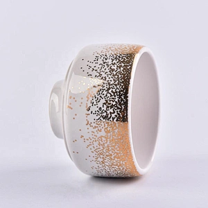 Hot stamping white luxury ceramic candle jar