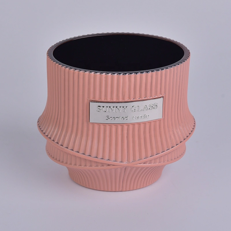 Sunny design custom decorative logo printing scented glass candle vessel