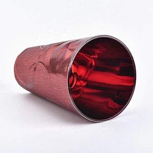 Bulk laser luxury colored PU pillar candle holder jars