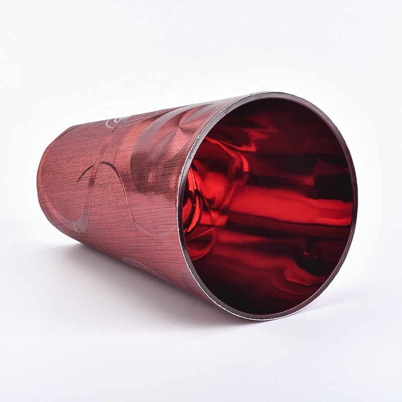 Bulk laser luxury colored PU pillar candle holder jars