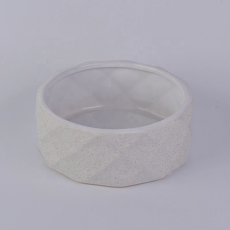 Large Capacity Embossed Ceramic Jars For Candles Making
