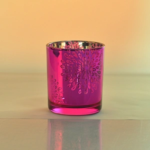 8oz 10oz Wholesales cylinder pink glass candle holder