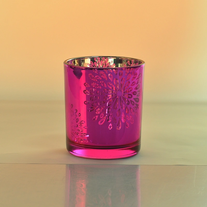 8oz 10oz Wholesales cylinder pink glass candle holder