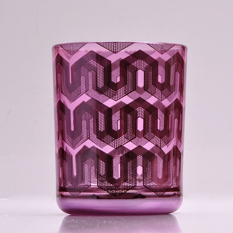 Wholesales custom luxury pink blue tealight glass candle holder