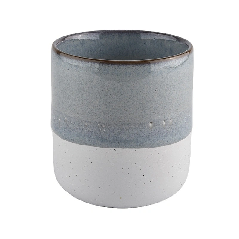 Suppliers China grey colored cylinder ceramic candle holder 8oz 10oz 14oz