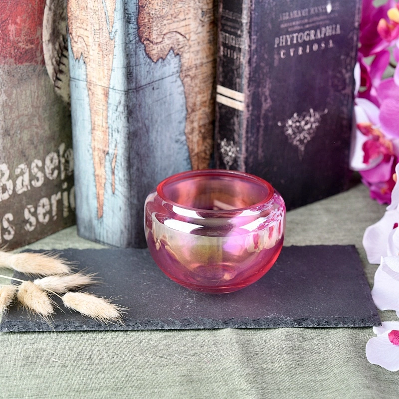 Wholesale red glass candle holder custom made