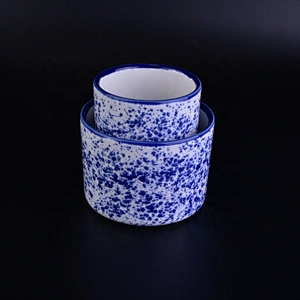 Vintage customized round terrazzo candle jars