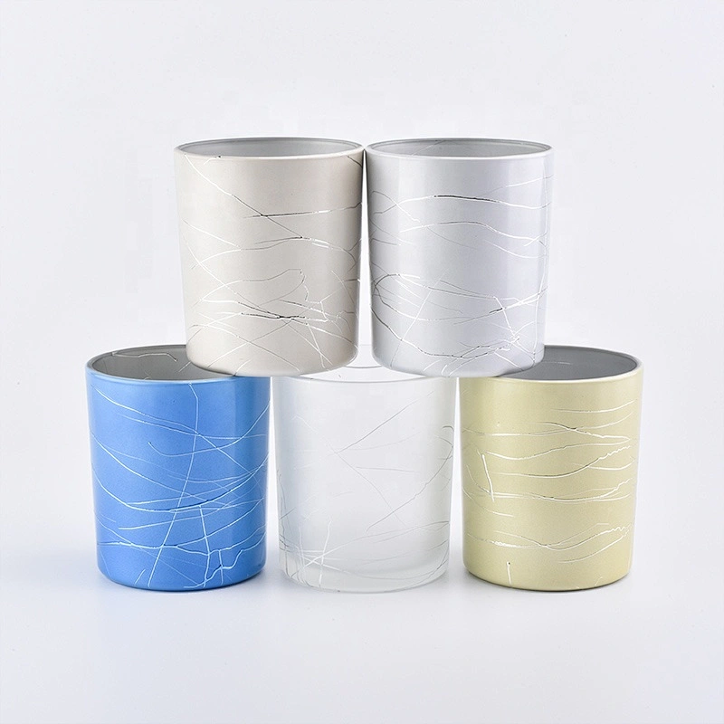 Wholesales luxury cylinder white matte candle glass jar 10oz 20oz